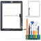 per iPad 4 Touch Screen Digitizer Vetro di Ricambio per iPad 4 4th A1458 A1459 A1460 Touch Display Panel Kit Parti di Riparazione, con Pulsante Home (Non Includere LCD) (Bianco)