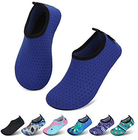SAGUARO Chaussures d'eau pour Enfants Garçons et Filles Chaussettes Antidérapantes à Séchage Rapide Chaussures de Sport Aquatique pour Enfants Flocons de Neige Bleus 26/27 EU