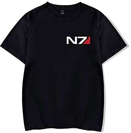 Swdan Mass Effect T-Shirt Unisex, Mass Effect N7 Armor Herren T-Shirt,Cosplay Kostüm für Damen Herren Gaming T-Shirt