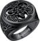 FaithHeart personalisierter Retro Fingerring Damen Mädchen Irischer Triquetra Siegelring Schwarz Keltischer Knot Accessoires Partnerring Freundschaftsring für Valentinstag Geburtstag