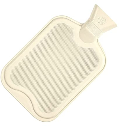 Hot Water Bottle 1 Litre Hot Water Bag for Pain Relief, Leak Proof Water Bottle for Cozy Night, Pain Relief, Waist, Back, Neck, Legs, Shoulders, Back & Feet Warmer. (Cream), Multicolour