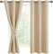 DWCN Vorhänge Blickdicht Verdunkelungsgardinen mit Ösen 2 Stücke Thermogardine für Wohnzimmer, Schlafzimmer, Biscotti Beige, 160x106cm(HxB)