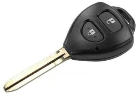 Guscio Chiave Telecomando Compatibile con Toyota Yaris Auris RAV4 Prius Avensis Corolla Urban Cruiser IQ Cover Scocca Ricambio 2 Tasti Riparazione Sostituzione Lama Vergine