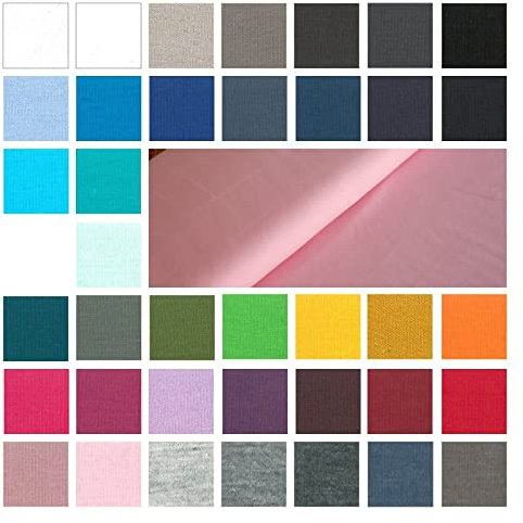 Baumwolljersey Meterware - Jerseystoff - Jersey Uni - Jerseystretch - 38 Farben - Öko-Tex 100 Kl. 1 (Babytauglich) - *** 50 cm x 148 cm ***, Farbe: 012 rosa