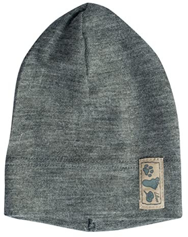 Lilano, Kinder/Baby Beanie Mütze, 70% Wolle (kbT), 30% Seide, 210 g/m² (Grau, 86-92)