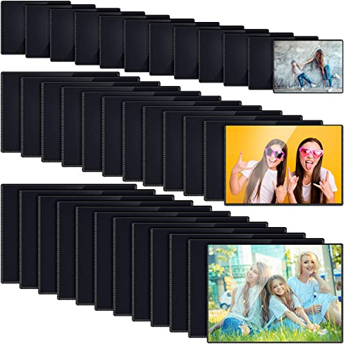 Geyee 36 Pcs Magnetic Picture Frames for Refrigerator, Black