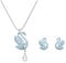 Swarovski Swan Set, Rhodinierte Halskette und Ohrringe mit Schwan-Motiv und Strahlenden Swarovski Kristallen