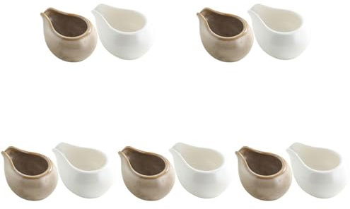 Luxshiny 10 Piezas De Taza De Leche De Cerámica Mini Contenedores Contenedor De Leche Jarra De Cerámica Jarras De Salsa Jarra De Crema De Té Jarra De Salsa Pequeña Jarra De Jarabe De