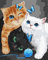 IDEYKA Holzrahmen zum Ausmalen nach Zahlen, Tiere, Katze, Vogel, Löwe, Tiger, komplettes Set, Weihnachtsgeschenke, DIY-Acrylgemälde für Erwachsene (Flauschige Kätzchen 40x50)