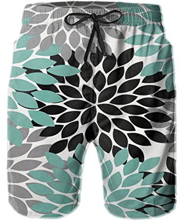 AOOEDM Costume da Bagno da Uomo Casual con Motivo Floreale e Motivo a Fiori di Dalia pinnata