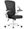 naspaluro Office Chair Ergonomic Desk with 90° Flip-up Armrest Lumbar Support, Height Adjustable Chair, Executive Swivel Computer Padded Seat Cushion for Home/Office-White, 50 x 50 x 92 CM, (M021W)