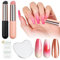 SAVILAND 2PCS Silicone Nail Brush: Reusable Chrome Powder Applicator for Ombre Aura Nails, Gradient Painting, Art - Beginners