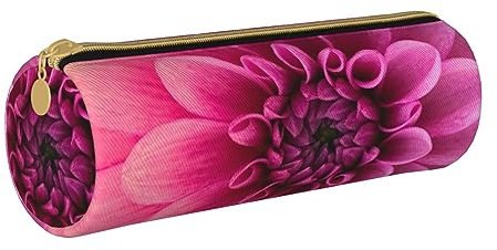 Trousse ronde en cuir pour filles et garçons, trousse à crayons et trousse de maquillage pour étudiants, école, bureau, université, Rose, Taille unique, Cartable