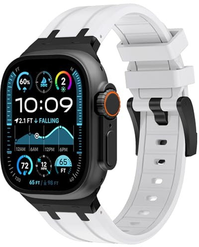 KADES 49 mm, 46 mm, 45 mm, 44 mm, 42 mm (serie 3) per Apple Watch, cinturino di ricambio in silicone sportivo con adattatore in acciaio inox, per iWatch Ultra 3 2 1/SE 3 2 1/Series 11 10 9 8 7 6 5 4 3