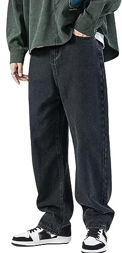 Herren Baggy Jeans Y2k Jeanshose Vintage Straight Leg Denim Hosen Teenager Jungen Streetwear Hip Hop Jeans