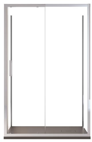 Duschabtrennung, dreiseitig, Schiebetür aus transparentem Kristall, 6 mm, H195 AGATA - 90x170x90