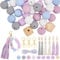 SUNNYCLUE Love Silicone Beads Keychain Making Kit Silicone Keychain Beads Letter Purple Round Cube Bead for Jewellery Making Kits Women Adult DIY Keychains Keyring Supplies