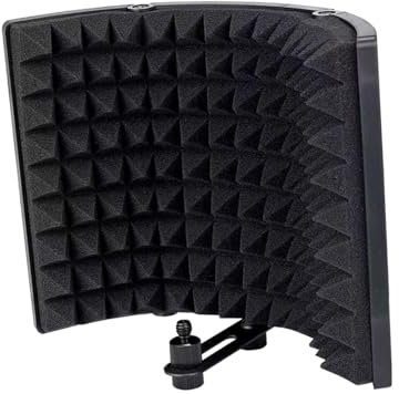 F Fityle Bouclier d'isolation de microphone à 3 panneaux, pare-vent pour équipement d'enregistrement, chant, diffusion, 3 panneaux