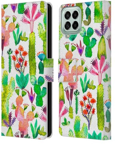 Head Case Designs Officially Licensed Ninola Cacti Garden Summer Patterns Leather Wallet Case Compatible With Samsung Galaxy M53 (2022)