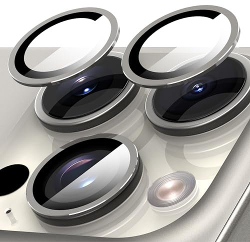 Diruite 2 Stücks Kameraschutz für iPhone 15 Pro/15 Pro Max Kamera Linse Schutzfolie,Ultradünn mit Positionierplatte HD Gehärtetes Glas Kamera Schutzfolie für iPhone 15 Pro/15 Pro Max Camera Protector