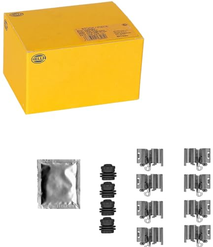 HELLA 8DZ 355 206-761 Zubehörsatz, Scheibenbremsbelag - K0804 | Kompatibel mit: AUDI A3 Limousine, A3 Sportback, CHRYSLER GRAND VOYAGER V, DODGE GRAND CARAVAN, FIAT 500X, FREEMONT