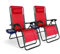 Pincho Tumbona Jardín Exterior Plegable de Gravedad Cero - Pack 2 Sillas Reclinables o Hamacas para Playa, Terraza y Camping con Portavasos, Ligeras y Cómodas (Burdeos)