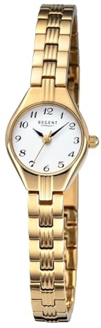 REGENT Damen Armbanduhr Analog Metallarmband Gold URF1470 Analoguhr