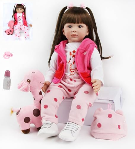 HUYRP Bambole Reborn 24 Pollici/60 cm Baby Girl Ragazzi Ragazze Realistiche Toddler Dolls Regali Per Bambini