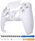 eXtremeRate LUNA Redesigned Front Shell Touchpad Compatible with ps5 Controller BDM-010 020 030 040 050, White Silver Carbon Fiber Replacement Custom Touch Pad Cover Compatible with ps5 Controller