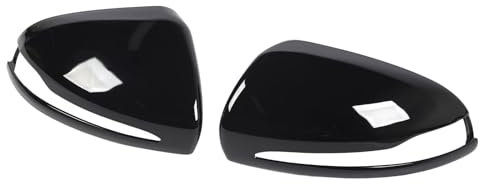 Aramox Glänzend Schwarze Spiegelkappen, Schlicht (Minimalist), Kompatibel mit C-Klasse W205, Linke/rechte Spiegelkappen 2014–2021, LHD