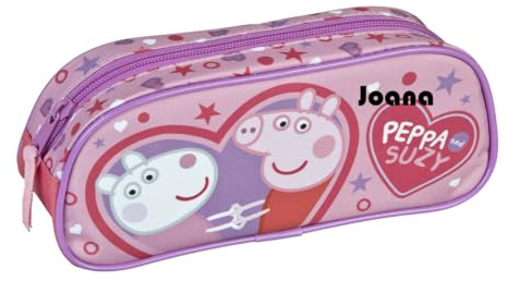 Undercover minimutz Schlampermäppchen Peppa Pig rosa Mädchen - Personalisiert mit Name - Schüleretui Stiftemäppchen für Schule und Daheim