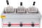 Friteuse à Gaz Commerciale Professionnelle, Friteuse Gpl En Acier Inoxydable, Puissance De Feu Réglable, Friteuse Grande Capacité, Avec Paniers Et Couvercle, Nettoyage Facile,Triplecylinder10l+10l+10l