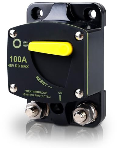 100A Schutzschalter DC 12V-48V, Schutzschalter, auto-reset Sicherung, manueller reset, Wasserdichte Sicherungsautomat, Auto-Leitungs Schutzschalter Für Auto, Wohnmobil, Boot