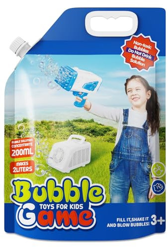 PANACARE KONZENTRIERT Seifenblasenflüssigkeit, Blasen Nachfüllflasche (Macht bis zu 2L) Mischung der Seifenblasen für elektronische Seifenblasenmaschine/Seifenblasenpistole (200ml-2L)