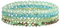 Uwiyo Bracelet de Bohème en Perles de Cristal 4 Pièces Bracelet Pierre Naturelle Femme Réglable Bracelets de Perle Cristaux Multicouches (Vert#2)