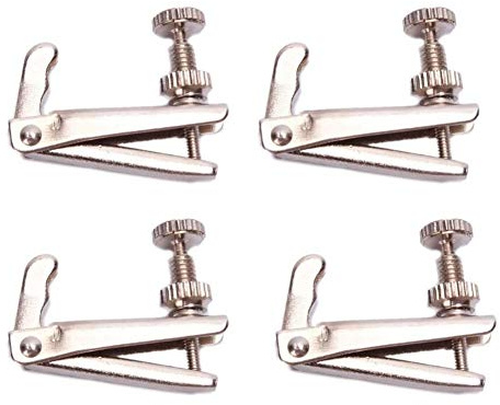 RuiJOTWAT 1 set di 4 accordatori di precisione per corde di violino 3/4-4/4 di dimensioni standard, argento