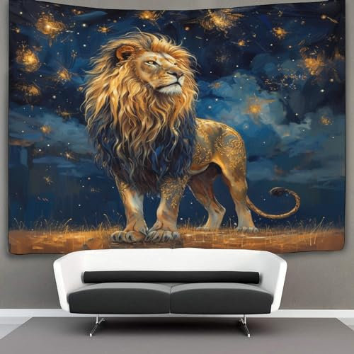 Xiputvl 3D Druck Lion Wandteppiche Poster Ornament Wandbehang Wandteppich Wanddeko Wandbehang Für Schlafzimmer Wohnzimmer Tapisseries 100cmx150cm