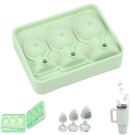 YFCJYBF Eisformen für Erwachsene,Eiswürfelschale für Eiswürfel DIY Zubehör,Silikon Analplug Shaped Eiswürfelform Lustig Backform,Geeignet für Bar-Cocktail, Whisky, Kaltgetränk, Tee, Kaffee (Grün)
