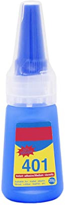 401 Glue, Glue Super Glue Líquido 401 Vinculación multipropósito Glue Adhesivo rápido instantáneo para unir Materiales Poros de tela de cuero de papel de madera, botella de pegamento