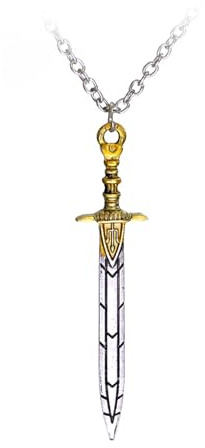 GAUEIOUR Percy Jackson - Collana con ciondolo a forma di spada olimpionica Poseidon Riptide, per fan cosplay, alla moda, in lega, idea regalo per uomini e donne, 0, Acciaio inossidabile, Nessuna