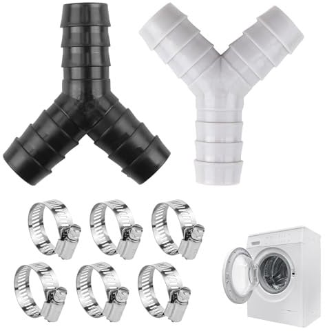 2 Pcs Washing Machine Waste Splitter: 2-Way Y Waste Pipe Connector for Washing Machine and Dishwasher - Fits 16-27mm Hoses – Universal Leak-Proof Drain Hose Adapter for Kitchen & Laundry