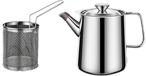 Macetas escurridoras de aceite profesionales, prácticas de acero inoxidable 304, colador de grasas portátil, para separar aceite de cocina