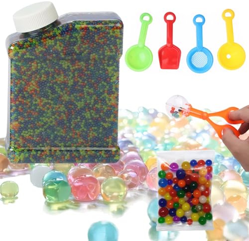 Xyvona Wasserperlen Bunte 50000 Stück und 150 Stücke Wasserperlen XXL, Wasserperlen Ungiftig, Vasenfüller, Pflanzenfüller