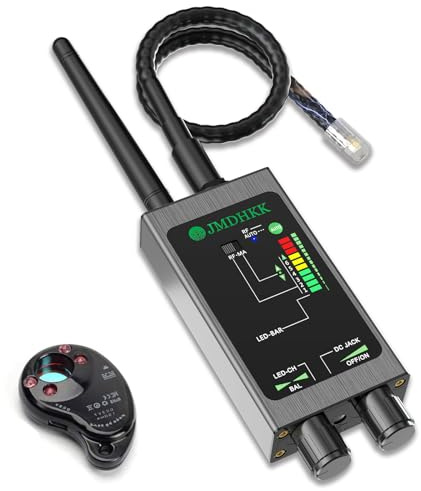 JMDHKK M8000 Versteckter Kamera-Detektor, Wanzenfinder, Kamera-Suchgerät, Abhörgeräte-Detektor für Hotels, Reisen, Fahrzeuge, Büros und öffentliche Umkleidekabinen (Grau)