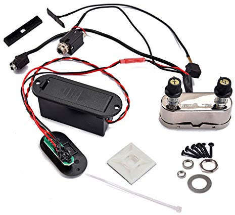 Praktisches Ersatz-Tonabnehmer-Vorverstärker-Set mit 3,5 mm Steg-Tonabnehmer, EQ-Verstärker, Vorverstärker-Set für E-Violinenlochreibahle