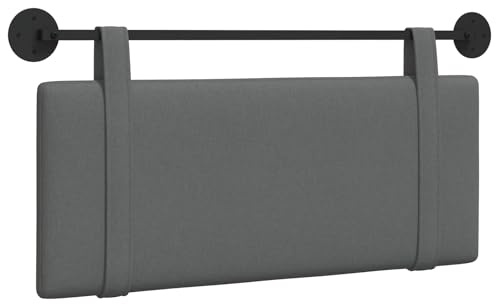 vidaXL Hängevorderseite Wandmontiert Dunkelgrau 110 x 55 x 5 cm Stoff, Bettzimmer Deko, Moderner Stoffkopfteil, Wandmontierte Rückenstütze, Luxus Schlaf-Highlight, Zeitloser Komfort