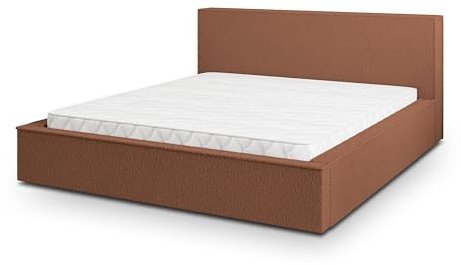 Masseno Polsterbett CELORA Q 120x200 cm, Doppelbett, Bettkasten, Stauraum, Lattenrost Und Kopfteil - Kupferfarben, Quelle 54