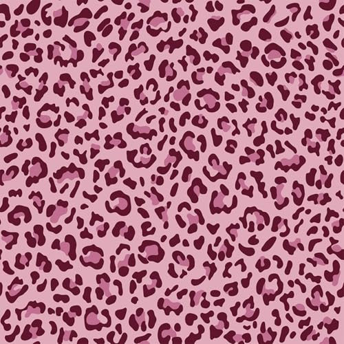 FENTIS Leopard Print Self Adhesive Wallpaper Peel and Stick Contact Paper | Vinyl Wrap Wall Paper Rolls for Kitchen Bathroom Bedroom Living Room, Pink 44.5x500cm