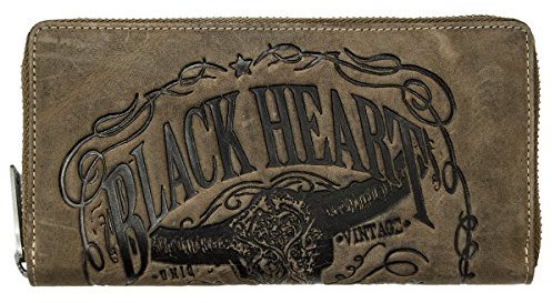 JACK'S INN 54 Black Bourbon - Damen Geldbörse Liquor antik braunes Rindleder