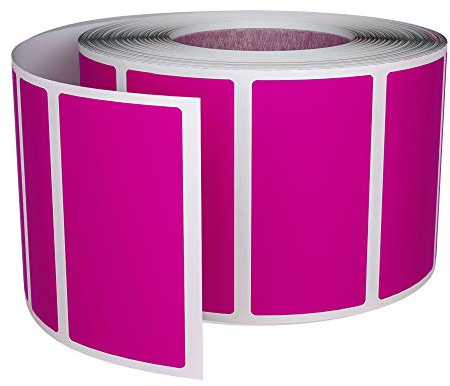 Royal Green Label Folder Stickers Rectangles Great for Office Use 40mm x 19mm (1.57 inch x 0.75) in Pink - 500 Pack